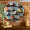 Plano 2D, 1 pieza Redondo de Aluminio Colorido Pájaro de Arte Popular Señal, Vintage Floral Pintado Pájaro Placa de Metal, Impermeable y a Prueba de Óxido, Perfecto para Casa de Campo