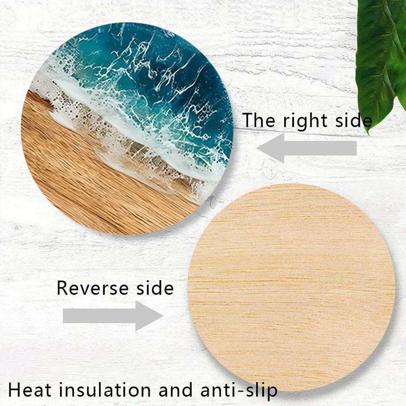 Juego de 4/6 Posavasos Redondos de Madera y Manteles Individuales Decoración de Mesa para Hogar, Cafetería, Fiesta Posavasos Duraderos para una Mesa Elegante