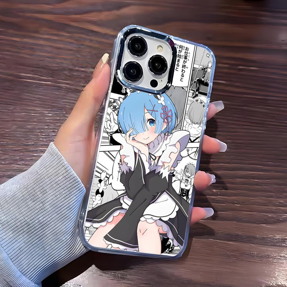 Anime Re Zero Rem Phone Case For IPhone 17 Pro Max 16 15 14 Pro Max IPhone 13 Pro Max 11 Plus Transparent Cover