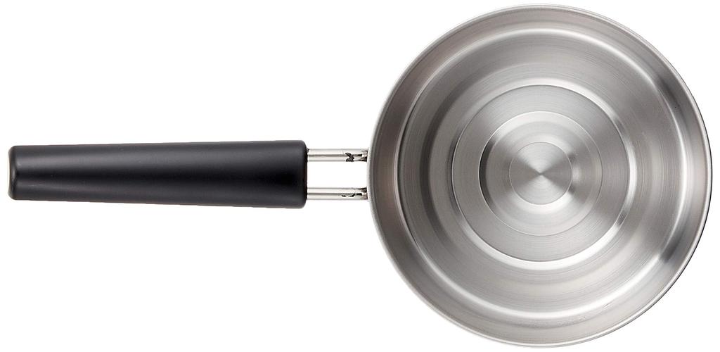 Pearl Metal Made In Japan One Hand Pot 14cm with Pot Lid Compatible with IH Stainless Steel Made In Japan Silver HB-1881