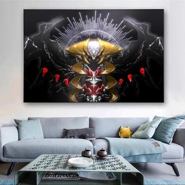 Pokemon Japanese Anime Peripheral Pikachu Charizard Giratina Wall Art Poster Decor Canvas PaintingModern Room Decorate Picture
