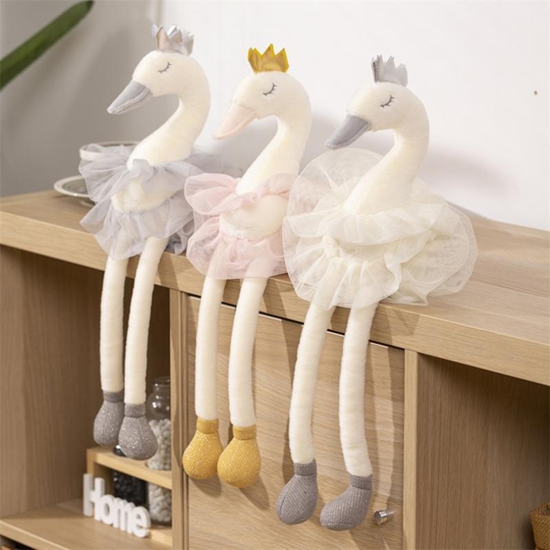 Cartoon Swan Plush Doll Cute Sweet Princess Crown Swan Plush Toy Stuffed Animal Doll Toys Lovely Soft Pillow Home Decoration