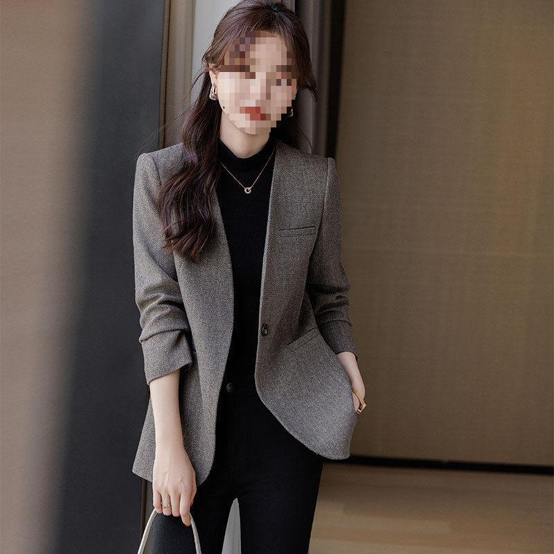 

Women s Gray Collarless Suit Jacket - Small, Casual, Autumn/Winter S