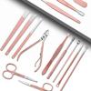 7/18pcs/set Stainless Steel Manicure Set Professional Nail Clipper Kit of Pedicure Tools Ingrown ToeNail Trimmer