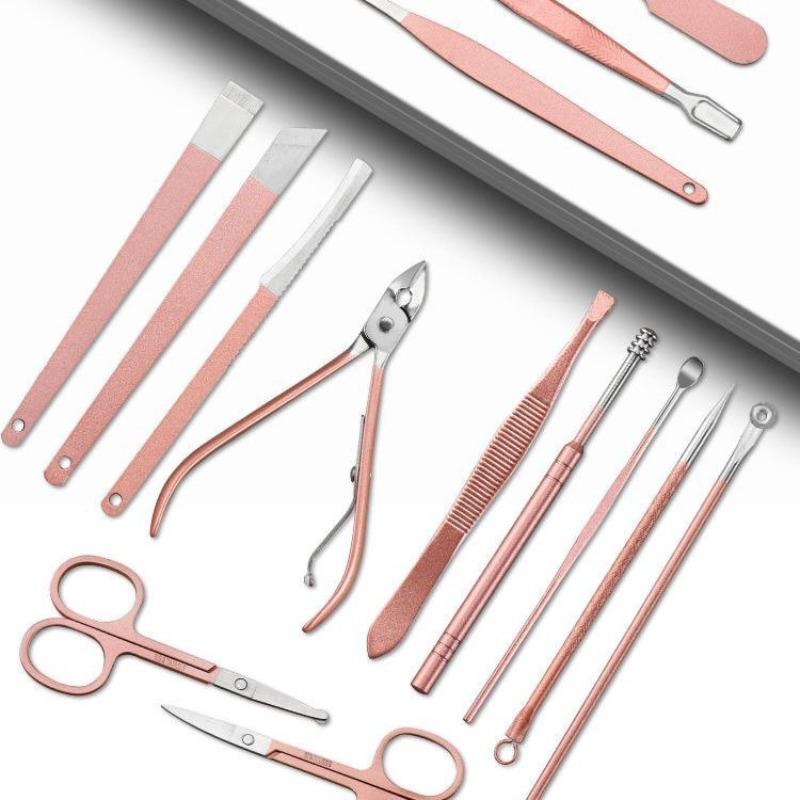 7/18pcs/set Stainless Steel Manicure Set Professional Nail Clipper Kit of Pedicure Tools Ingrown ToeNail Trimmer