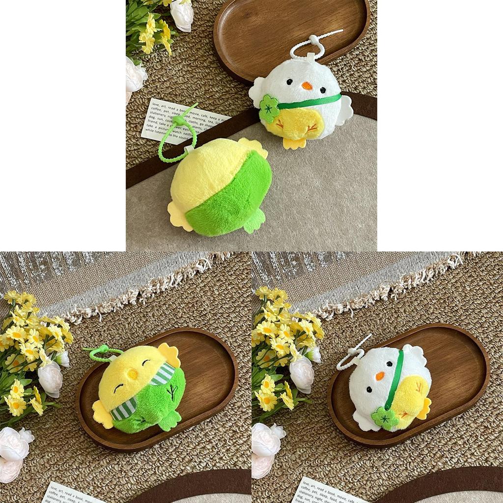 Plush Bird Keychain With Cute Clover Design For Bag Decor And Collectors