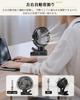 Small, rechargeable 10000mAh USB fan with automatic 360° oscillation, clip-on/desktop USB connection, remote control, timer, 3-speed airflow, rhythm m