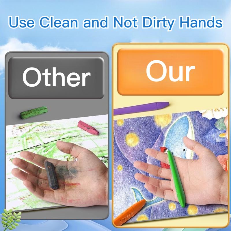 M&G Nontoxic Plastic Safe Kindergarten-Specific Colored Oil Pastels Multi-Color Washable Drawing Crayons Colorful Crayons