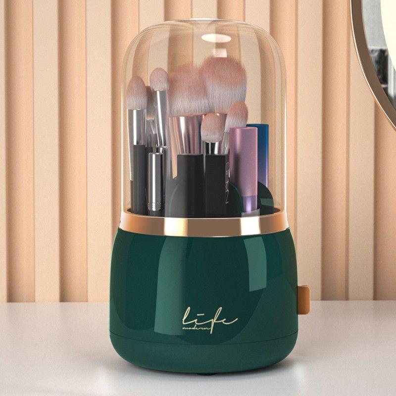 

Коробка для хранения косметики, вращающаяся пылезащитная тубус для хранения кистей для макияжа, комод, стол, держатель для ручек, полка для губной помады