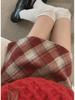 Korean-Style Retro Plaid Wool A-Line Skirt for Women, 2024 - High-Waisted, Slim Fit, Large Sizes Available