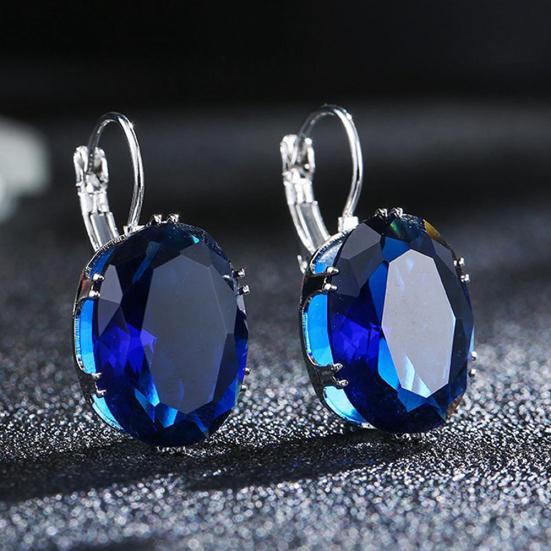 Women Fashion Cubic Zirconia Dangle Huggie Earrings Piercing Party Jewelry Gift