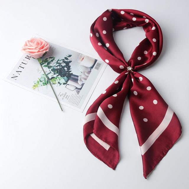 

70*70 см Модний Хустку Крапка Принт Шовк Сатин Шийний Шарф Для Жінок Маленькі Шалі Шарфи для Волосся Жіночі Сумки Шарфи Для Леді 70x70cm