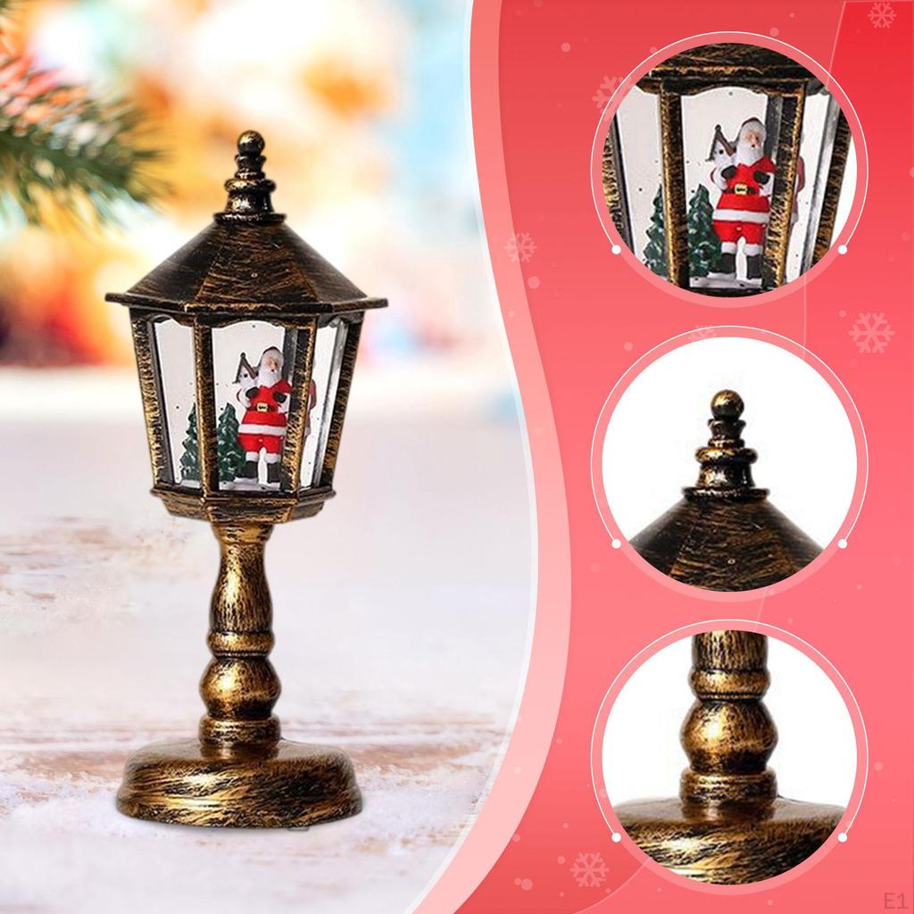 Świąteczny Lampion Kula Śnieżna Brokatowy ze Świętym Mikołajem Pozytywka Muzyczna Ozdoba Świąteczna na Imprezę
