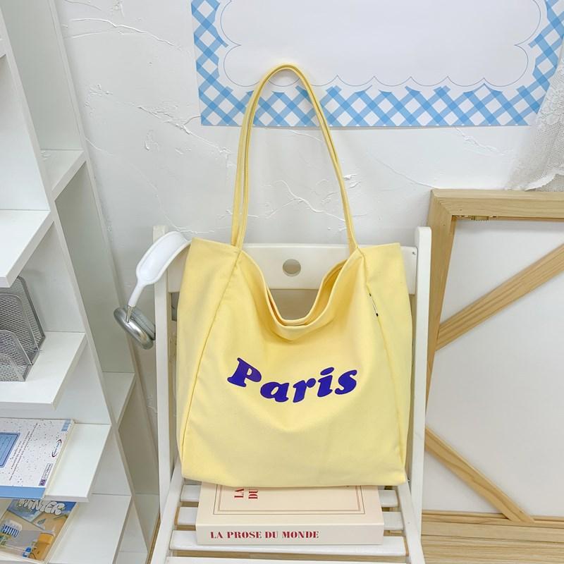 

Холщовая сумка через плечо Lazy Wind Alphabet Женская большая вместимость Дорожная сумка для поездок Студенческая сумка для занятий Школьная сумка жёлтый