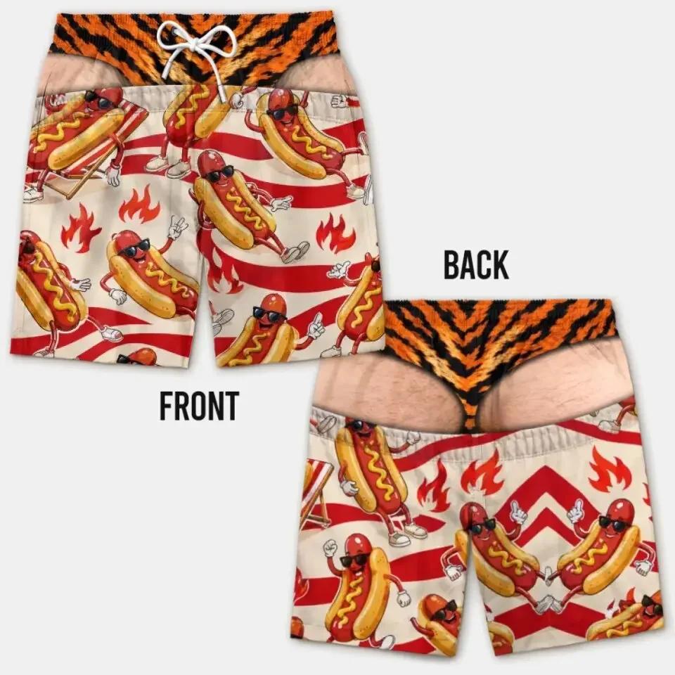 Pantaloncini da Spiaggia da Uomo Stampa Culo Peloso 3D Divertente Elastico Coulisse Novità Costume da Bagno Asciugatura Rapida Festa in Piscina Vacanza XXS-6XL
