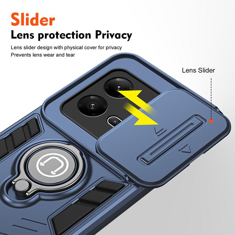 Shockproof Hard Armor Cover Case For VIVO V30 V29 V27 V25 Slide Lens Protect Shell Magnet Bracket Phone Cover V27 Pro V25E Cases