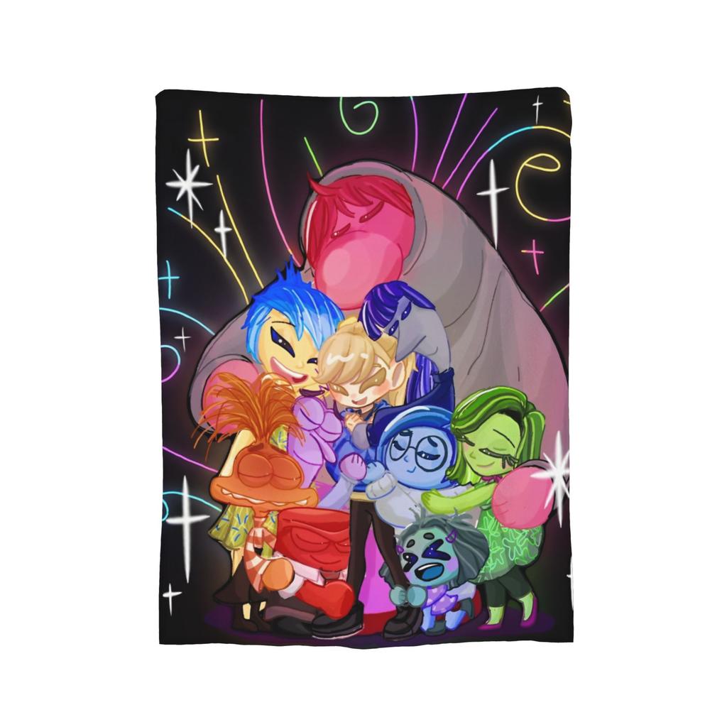Inside Out Wool Blanket Cartoon Action Comedy Funny Throw Blankets for  Sofa Bedding Lounge 125*100cm Rug Piece,