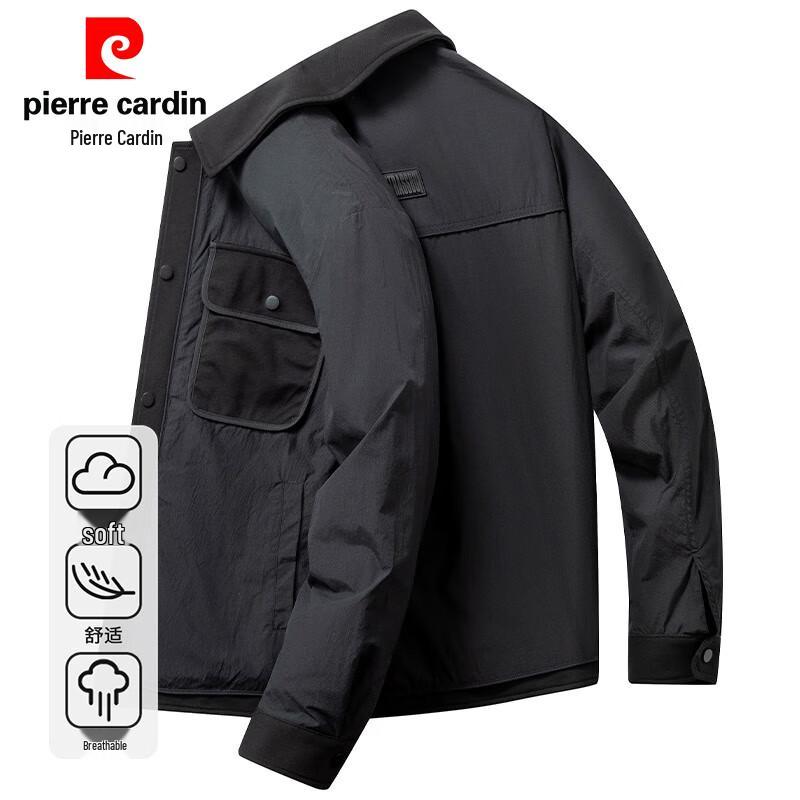 Veste à revers deux pièces en faux cuir Pierre Cardin pour homme