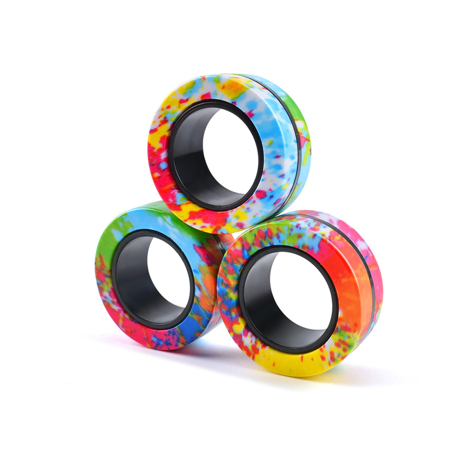 

3Pcs Magnetic Finger Rings Fidgeting Spinner Toys Ease Stress Toy For Kidss For Adults Teens Easter Small Gifts