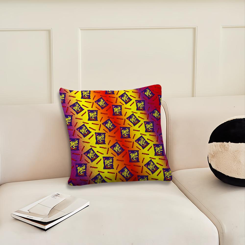 

Chili Pattern T-Takis Chips cushion cover Living Room Headboard Office Cushion Bedroom Cushion Sofa Nap Time Pillow Case 22x22Inch