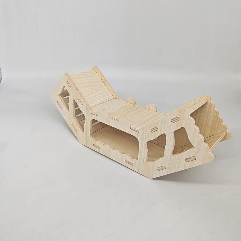 Unterirdische Höhle Hamster Goldener Bär Zwerg Peeking Haus Multifunktionales Holzlandschaft Natürlicher Windschutz Benutzt