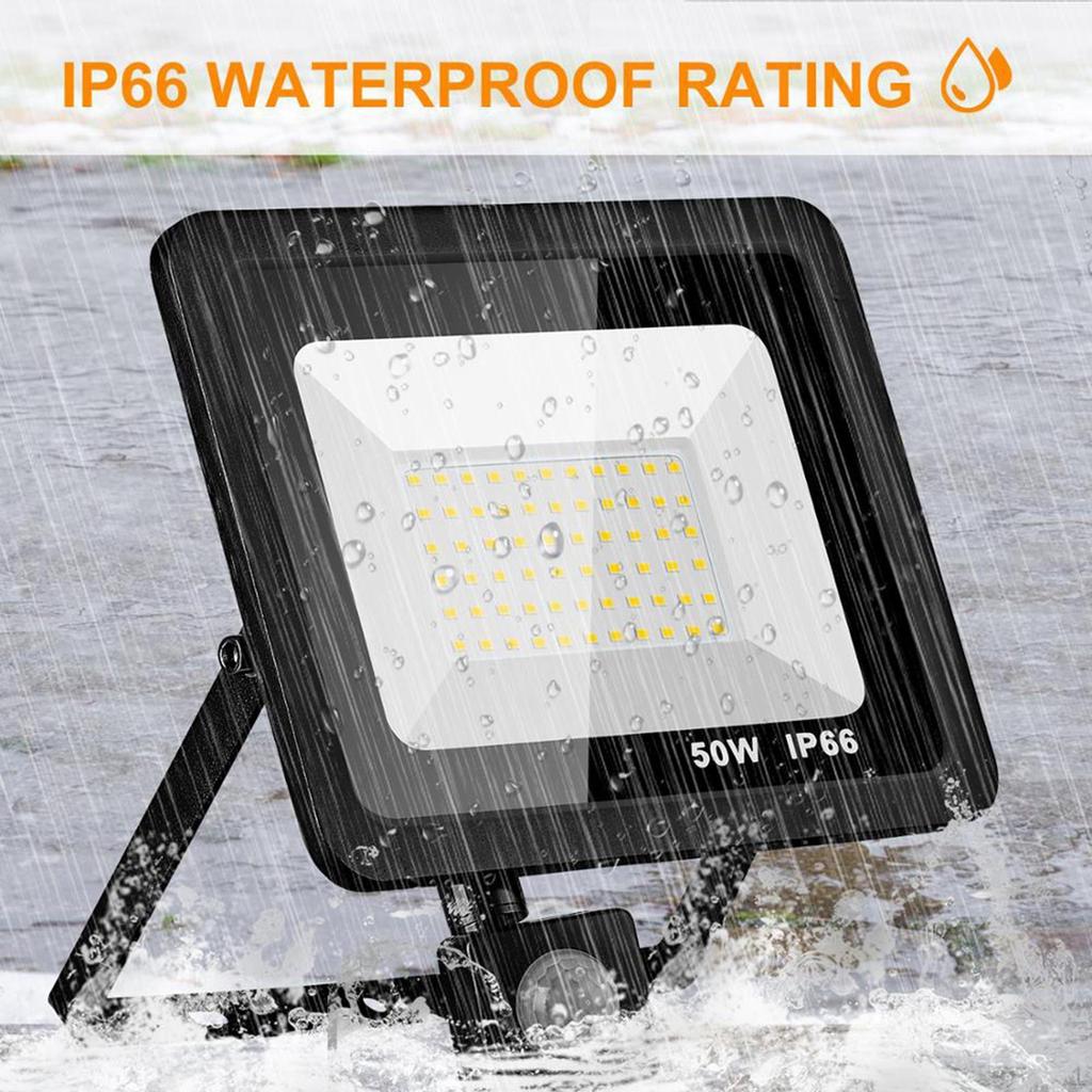 Bright Floodlight Work Lamp Motion Sensor for Outdoor Garden Yaed Flood Light, Cold White