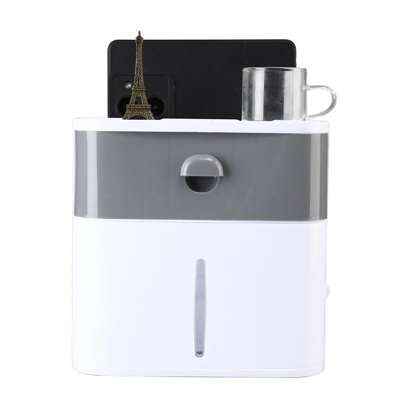 Wall Mounted Plastic Tissue Box Face Towel Storage Box Household Tissue Paper Box Creative Bathroom