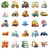 50 New Animation Vehicle Series Stickers Cartoon Truck Excavator Decorative Suitcase Children's Stickers