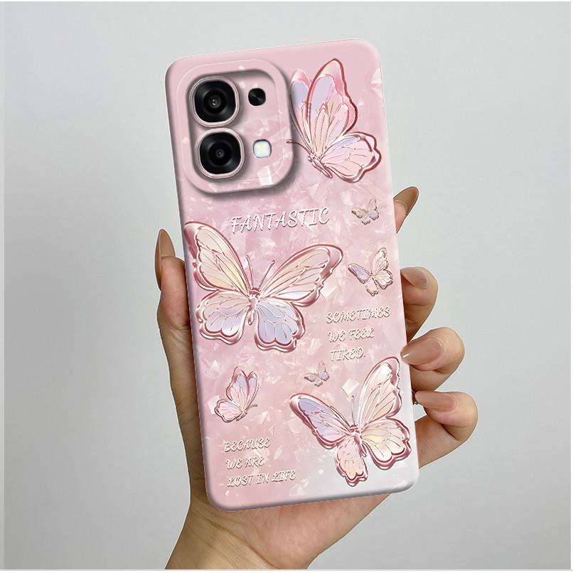 New Casing For Oppo A6 Pro 5G 4G CPH2781 CPH2799 Case Aesthetic Pretty Butterfly Flowers Soft Silicone Shockproof Back Cover