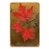 Vintage Canadian Maple Leaf Metal Sign, Retro Wrought Iron Wall Art, 12x8 Inch Flat Plaque for Home Cafe Bar Garage