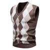 Autumn and Winter Men's New Knitted Sweater Vest Fashion V-neck
