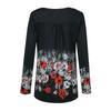 Women's Fashion Button Print Loose Casual Long-Sleeved T-Shirt Tops