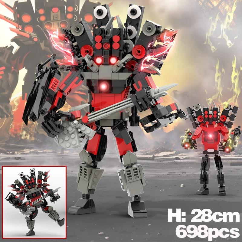 MOC Skibidi Toilet Action Figure Building Blocks Titan Clock Man Upgrade 4.0 Bricks DlY Toys For Kid Christmas Birthday Gifts