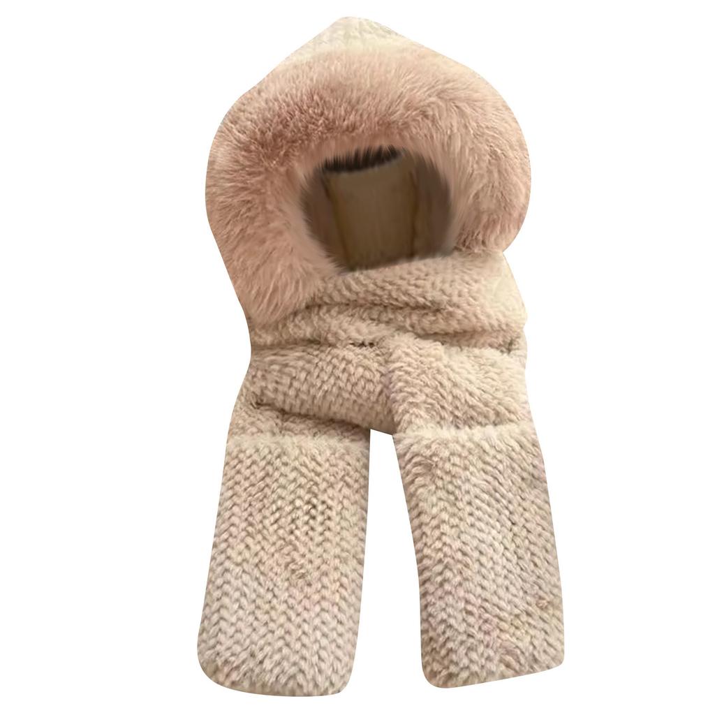 Women's Scarf Hat Set, Winter Scarf, Windproof, -Lined, Cute Hat Scarf, Gloves