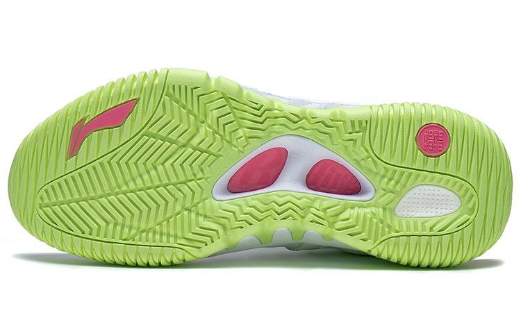 Li Ning Badfive 2 Low Basketball Shoes Men's Low Top Standard White/Neon Yellow Green ABFS003-17