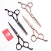 Purple Dragon Professional Bamboo Handle Hair Cutting Scissors Set - 5.5" Straight Shears & 6" Thinning Shears