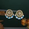 Vintage Ethnic Diamond-Set Flower Fringed Pearl Earrings Female Bohemian Travel Vacation Style Personalized Earrings Jewelry