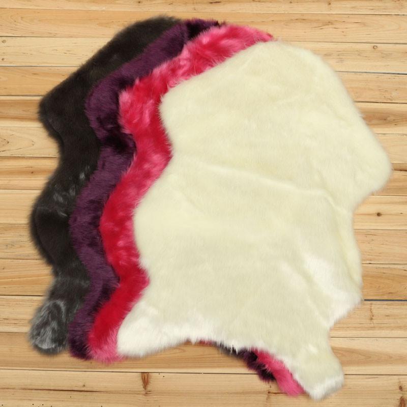 Artificial Sheepskin Hairy Carpet for Living Room Bedroom Rugs Skin Fur Plain Fluffy Area Rugs Washable Bedroom Faux Mat