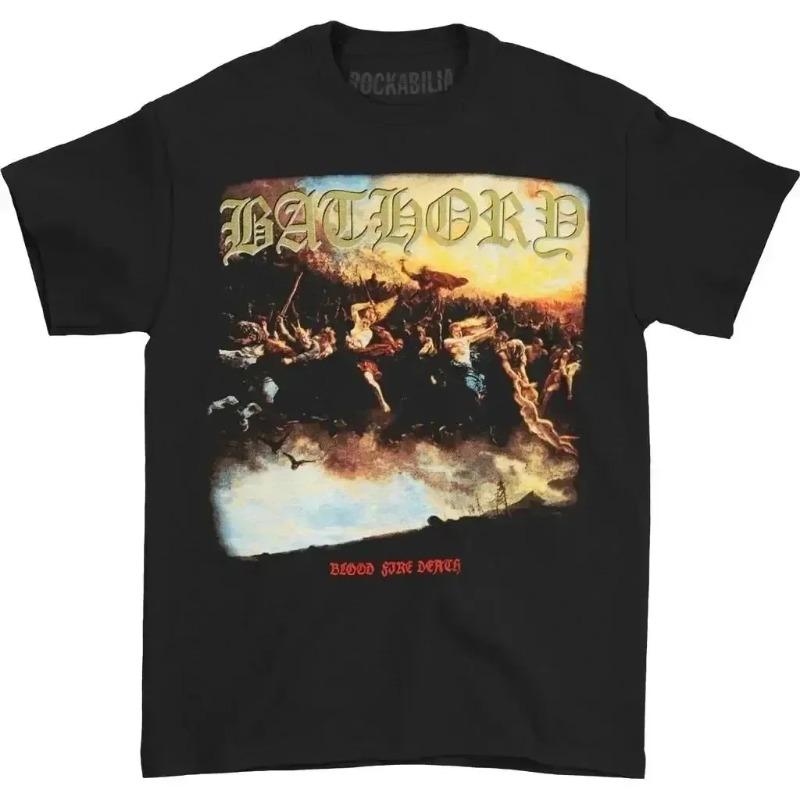 Bathory Black Metal Venom Men Women 100% Cotton Quality T-shirt Hip-Hop Casual Street Rock Harajuku Classic Short Sleeve Clothes