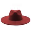 Men and women couple flat-brimmed big-eave hat autumn and winter wool top hat jazz gentleman's hat