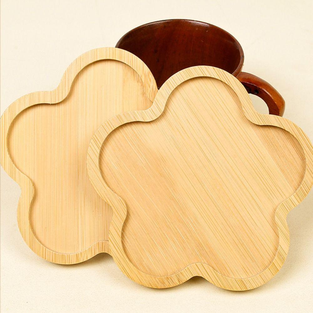 5pcs Creative Bamboo Coasters Heat-resistant Tea Cup Mats Crafts Insulated Placemat  Jewelry