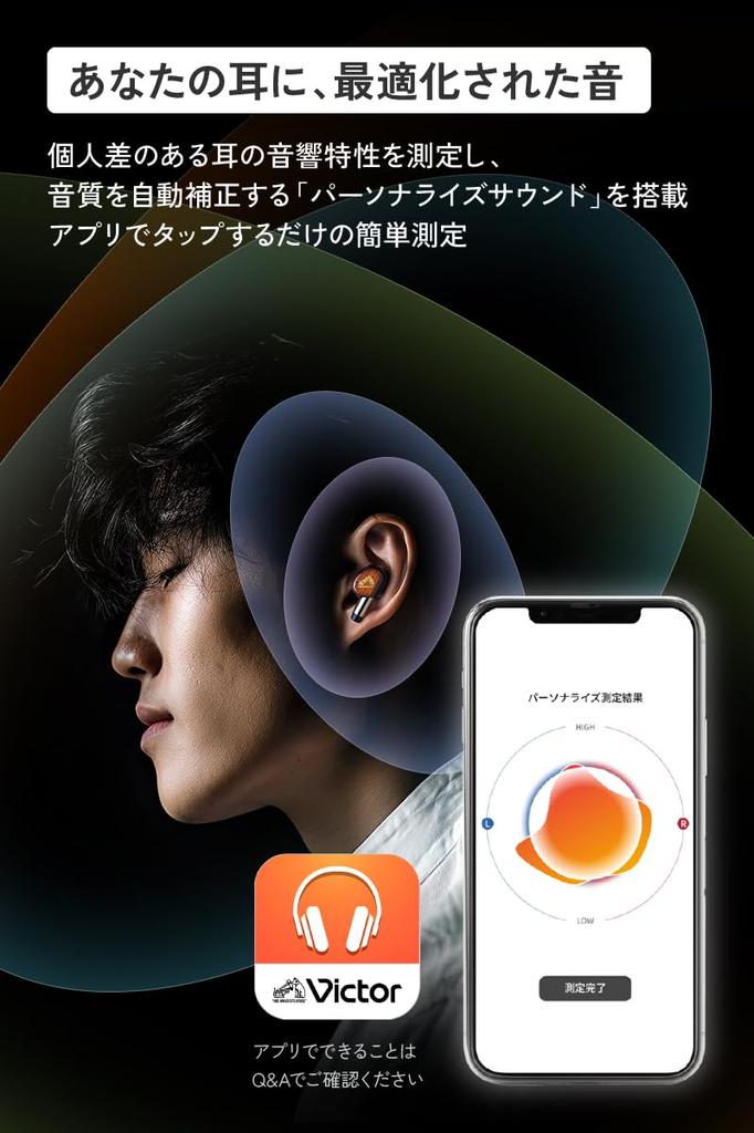 JVC Kenwood Victor WOOD master Sem Fio Bluetooth com Ruído Baixo App Horas Totais de Reprodução Marrom Sunburst Fones de Ouvido, Ver. 6.0, Cancelando,