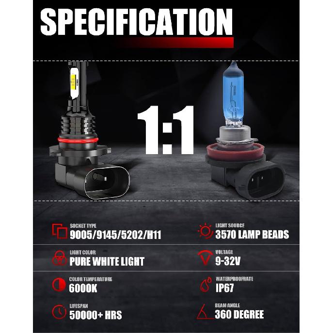 Compatible For Ford F250 High Low Beam Fog Lights F350 Super Duty F450 F550 2005 2006 2007 2008 2009 2010 2011 2012 2013 2014 2015 2016 2017 2018