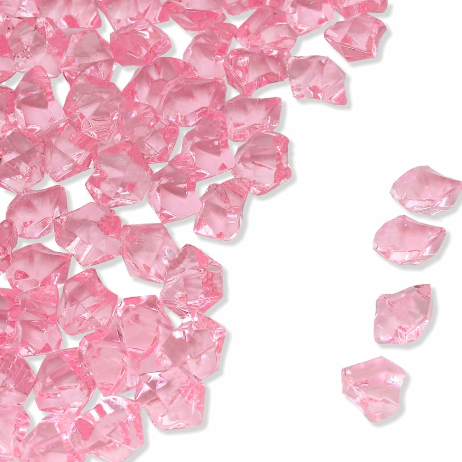

200PCS Clear Fake Crushed Ice for Vase Fillers, Plastic Crystal Diamond Acrylic Rock for Table Scatter, Home Decoration, Wedding 6X9mm