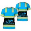 Abbigliamento da Lavoro Estivo Traspirante T-shirt da Uomo Stile Stampa 3D Camionista Sicurezza Trasporti Uniforme da Lavoro Top Ampi Oversize