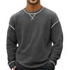 Men's Solid Color Round Neck Long Sleeve Tops Men's Sports Large Size Casual Round Neck Tops