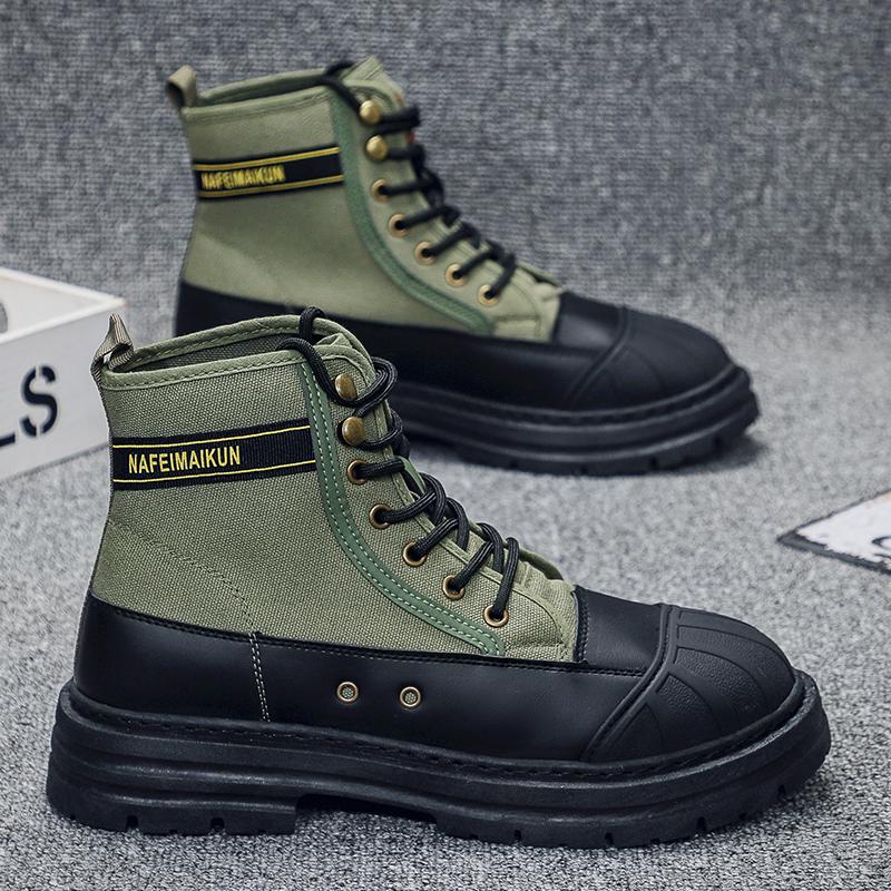 Neue Herren High-Top Casual Sportschuhe, High-Top atmungsaktive und rutschfeste Übergrößen-Stiefeletten, Motorradstiefel für Herren