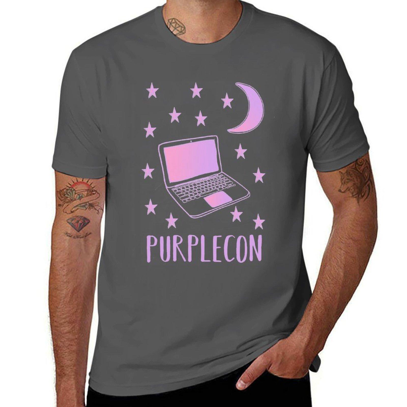 

purplecon 2018 дизайн футболки Футболка смешные футболки мужская футболки для мужчины хлопок мягкая Футболка 4XL