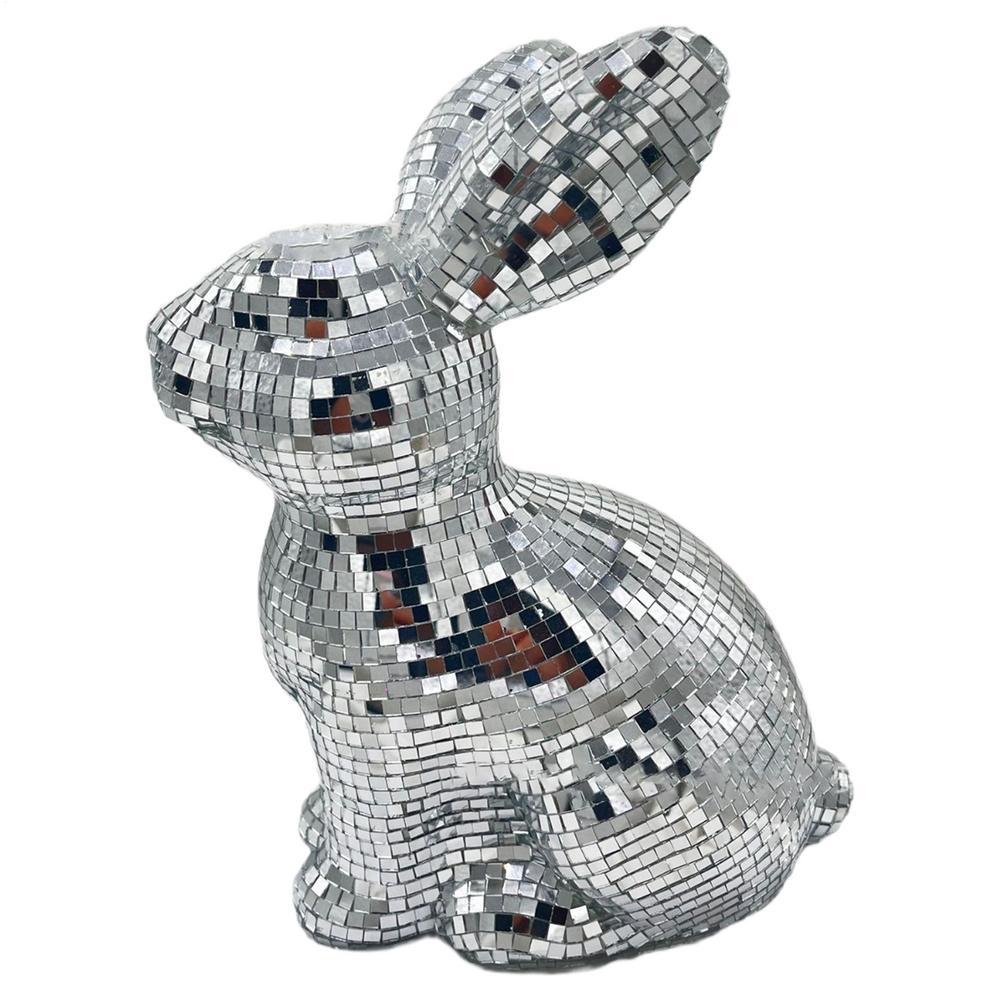 3D Printing Disco Ball Handmade Mirror Rabbit Easter Decoration Glitter Rabbit Decorative Festive Reflective Easter Decor