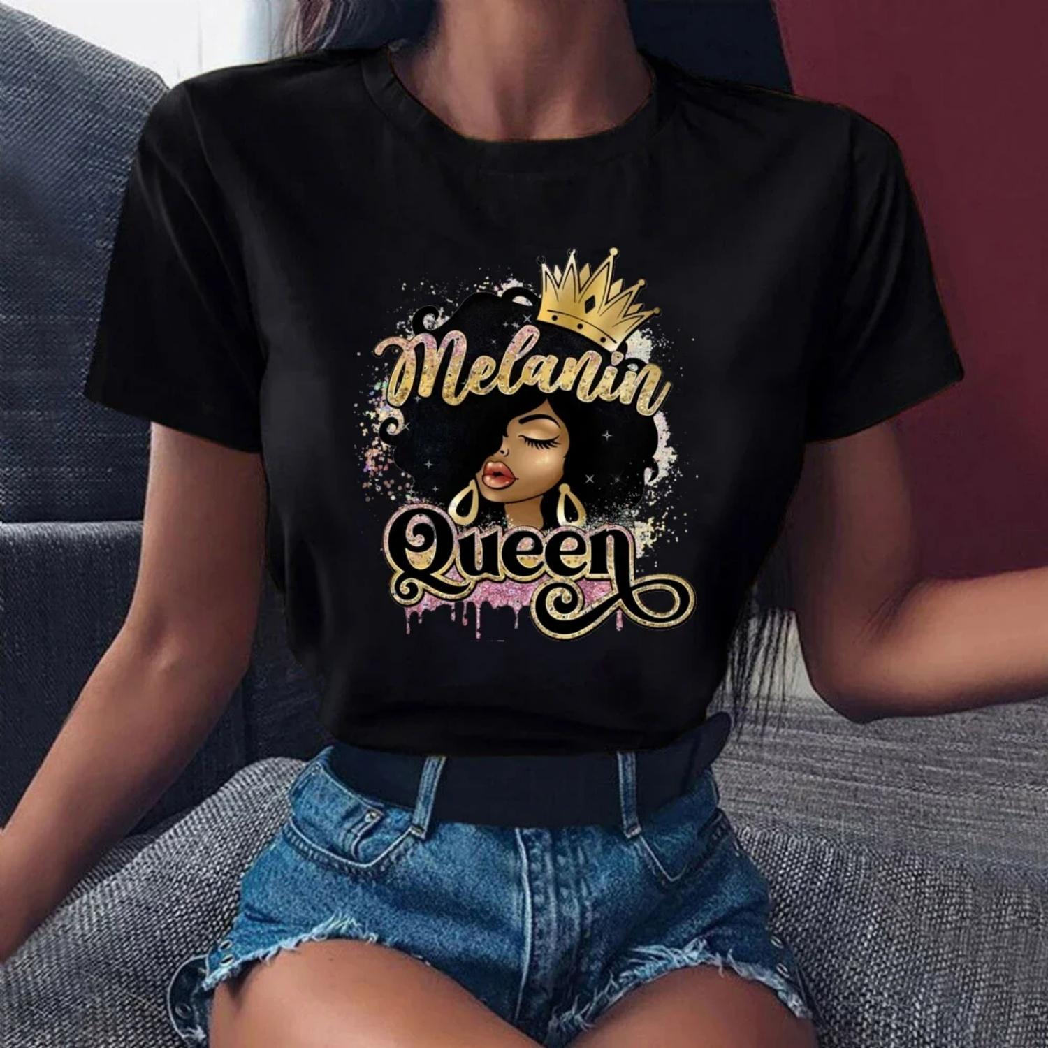God Says You Are Black Girl Is Beutiful Magic T Shirt Women Fashion Graphic T Shirts Black Lives Matter Juneteenth Tshirt Tops S чёрный